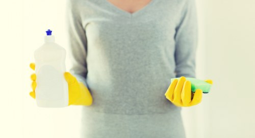 Advanced floor cleaning equipment in use
