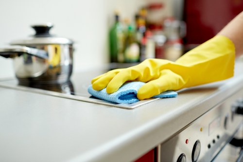 Before and after images showcasing thorough building cleaning